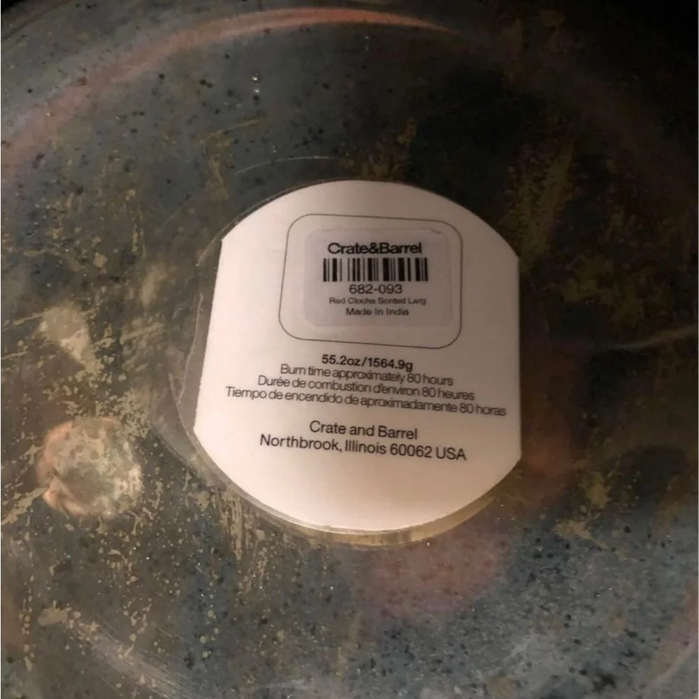 Crate & Barrel Red Cloche Candle